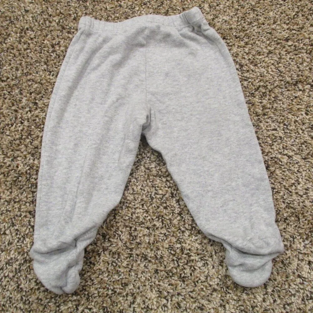 Carters Pull On Footed‎ Sweatpants Infant Boys 3M Gray Elastic Jogger Bottoms